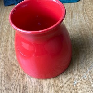 Edible 2021 Red Ceramic Vase 4 1/2" X 4 1/2"
